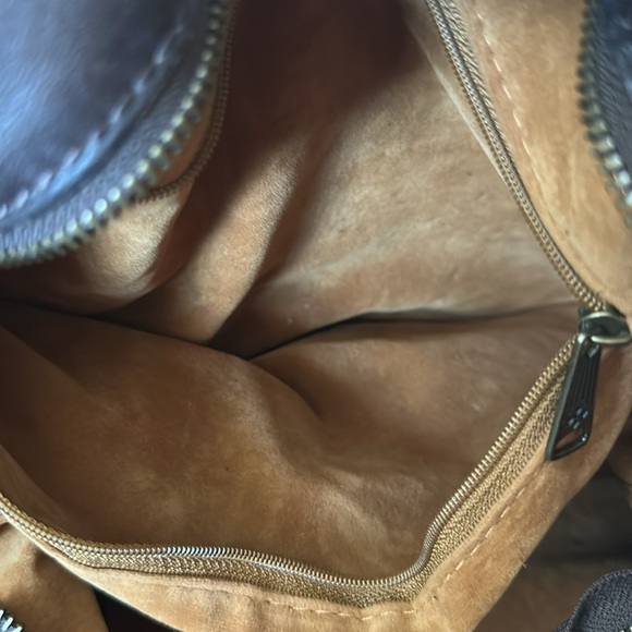 Patricia Nash Red, Orange, Green, and Brown Suede Shoulder Bag - Picture 6 of 7